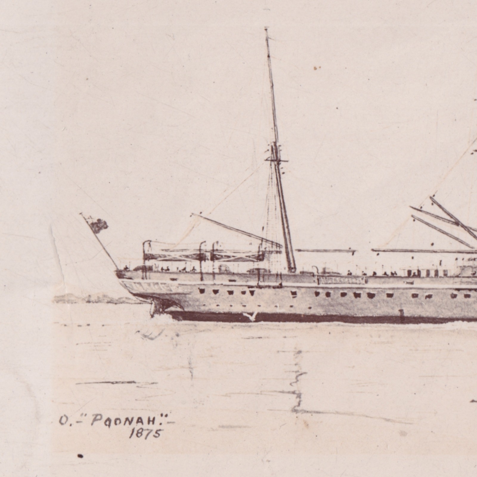 Photograph: Photograph: Ship or Boat. Poonah 1875.: catalogue image 2