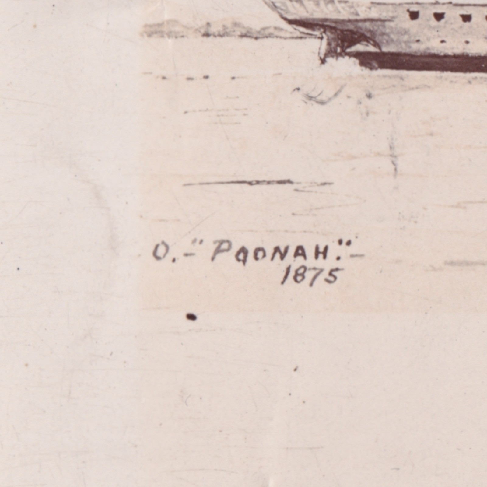 Photograph: Photograph: Ship or Boat. Poonah 1875.: catalogue image 3