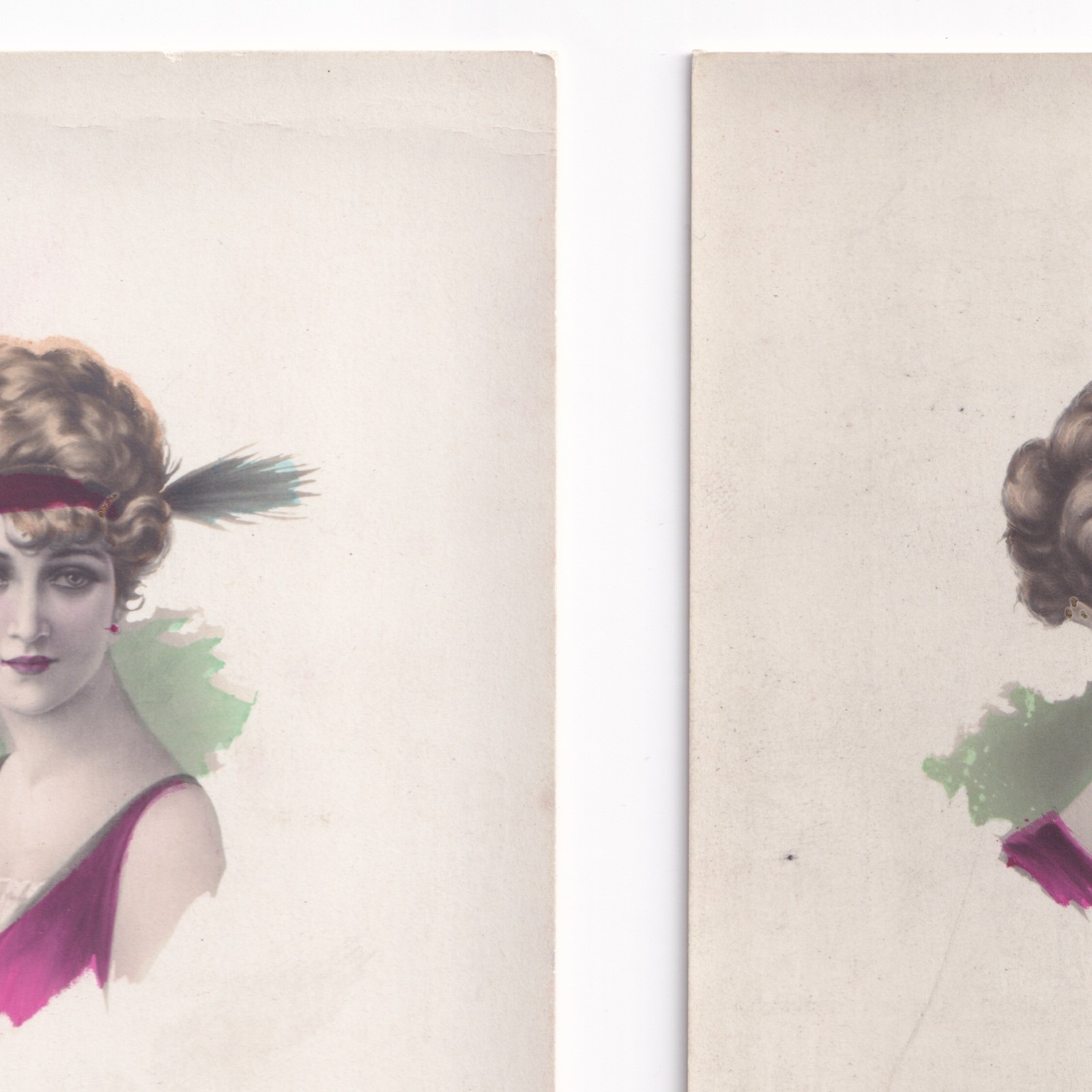 Postcard: Postcards X 2: Stylized Female Portraits, G. Meschini.: catalogue image 5