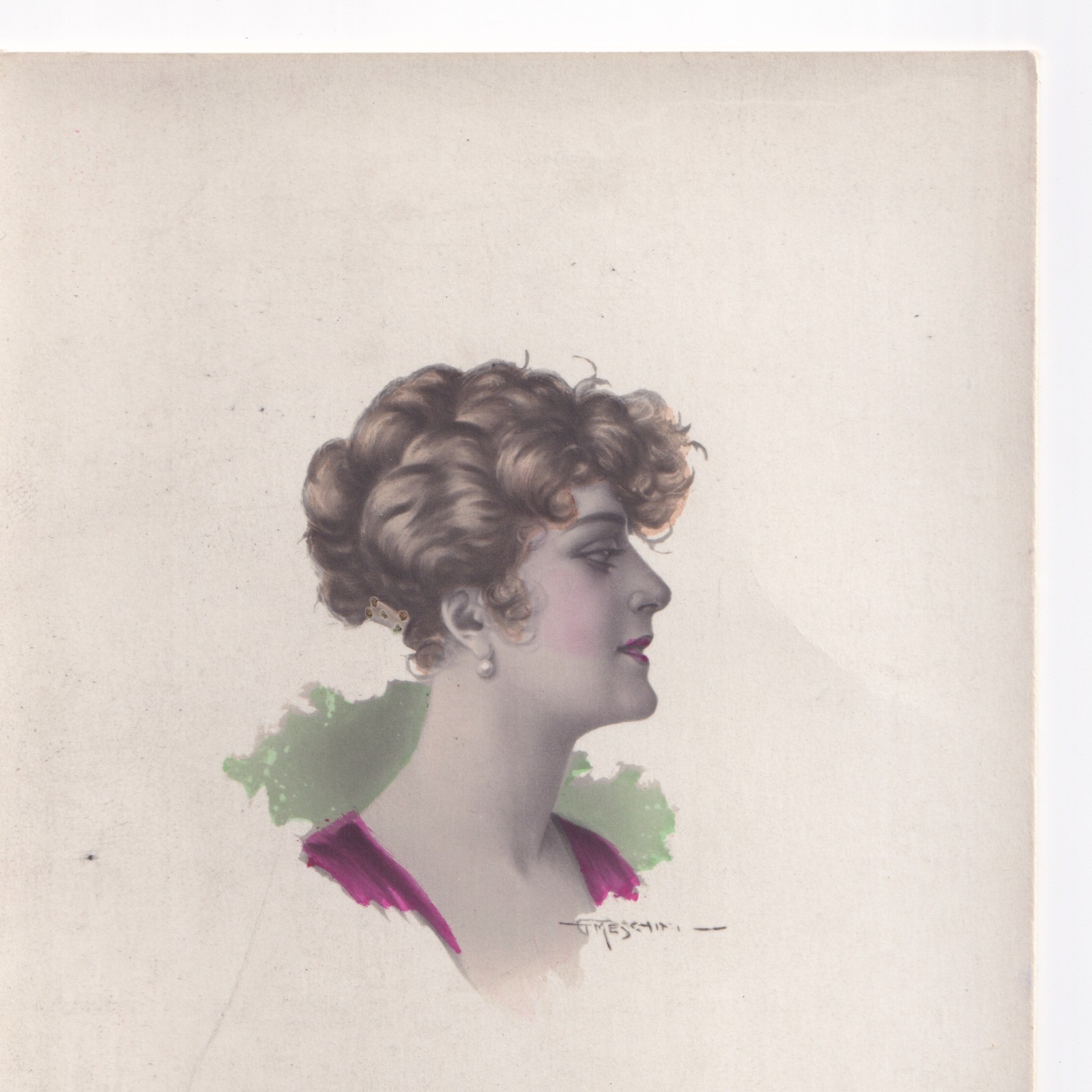 Postcard: Postcards X 2: Stylized Female Portraits, G. Meschini.: catalogue image 7