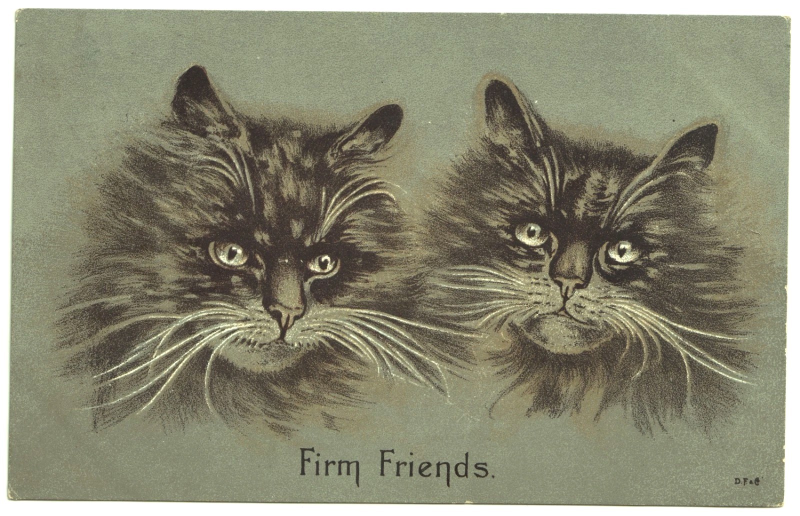 Postcard: Gorgeous CATS Postcard, Firm Friends, D. F & Co Series. 2137.: catalogue image 1