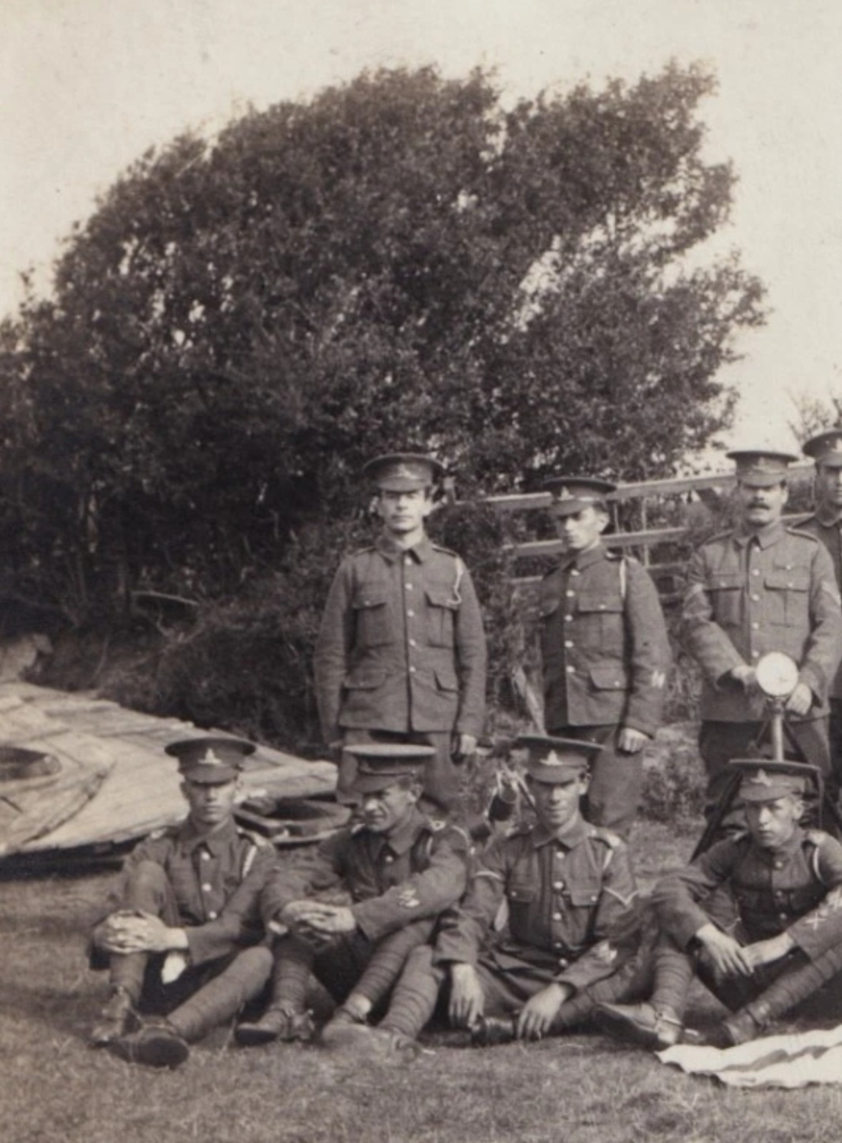 Postcard: Military Postcard, Large Group of Men in Uniform. Braunton Noted on Rear. 08/11: catalogue image 6