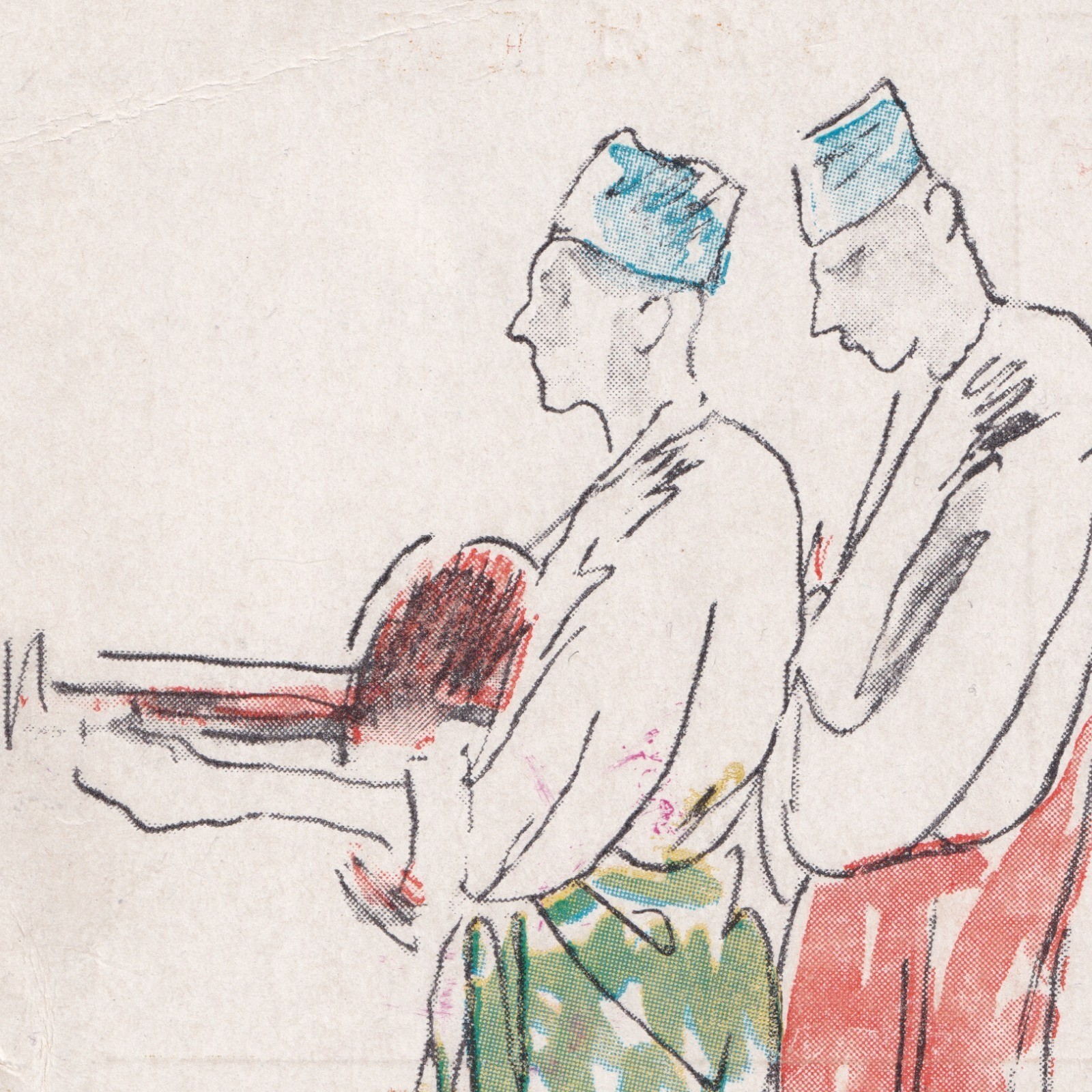 Postcard: Paper Postcard: Musicians Illustration. Japanese Military Mail Correspondence.: catalogue image 7