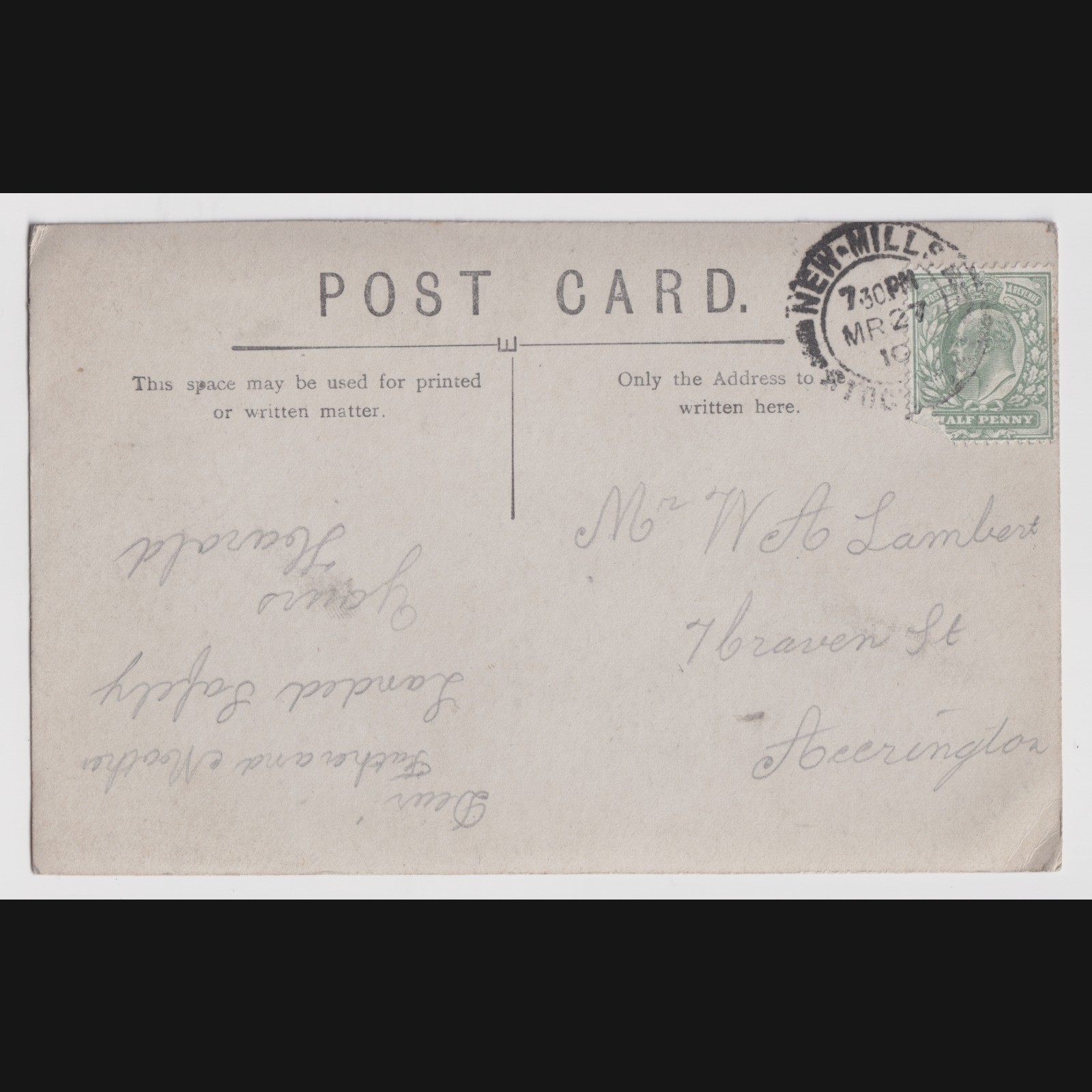 Postcard: Postcard: Albion Road, New Mills, Derbyshire, Real Photograph.: catalogue image 14