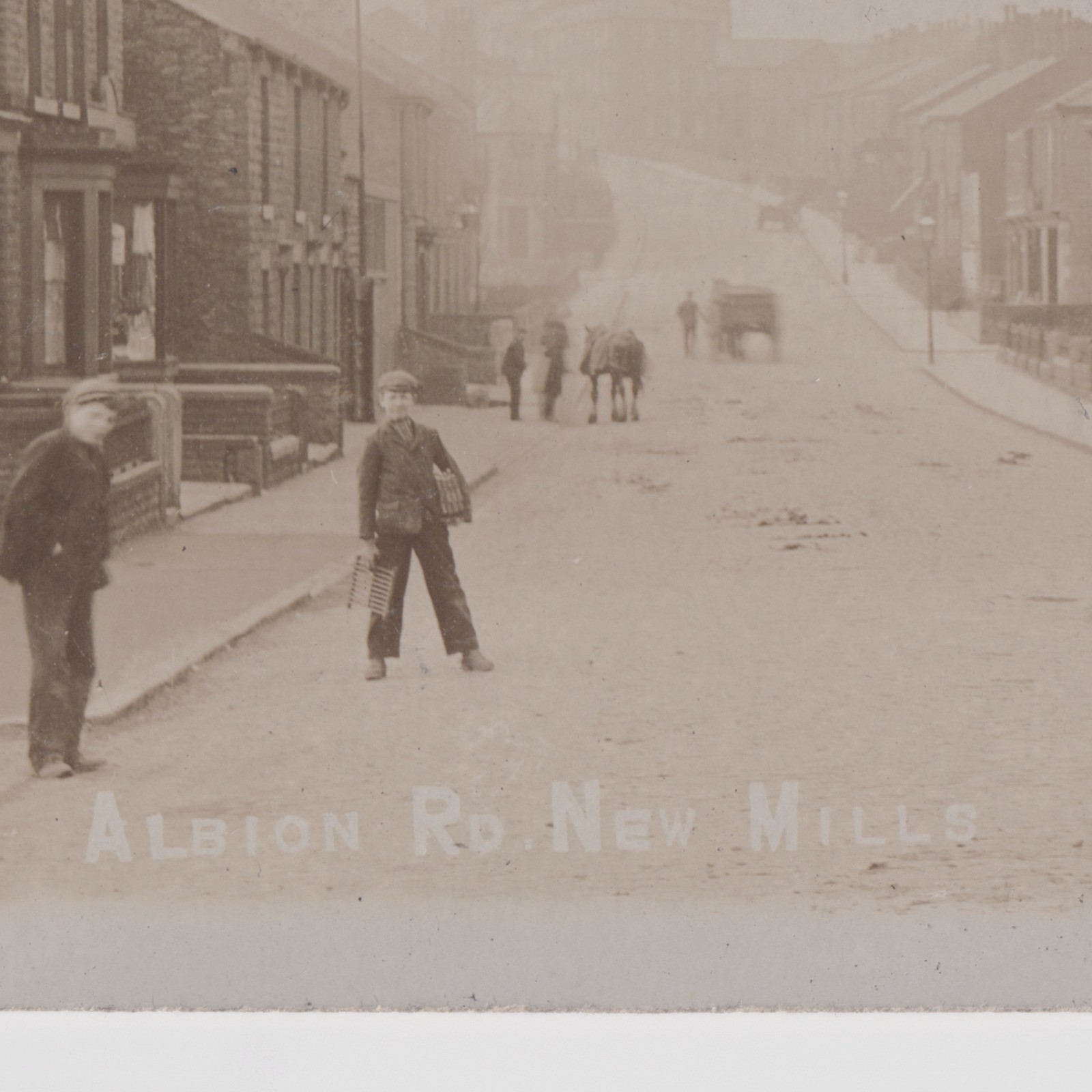 Postcard: Postcard: Albion Road, New Mills, Derbyshire, Real Photograph.: catalogue image 3