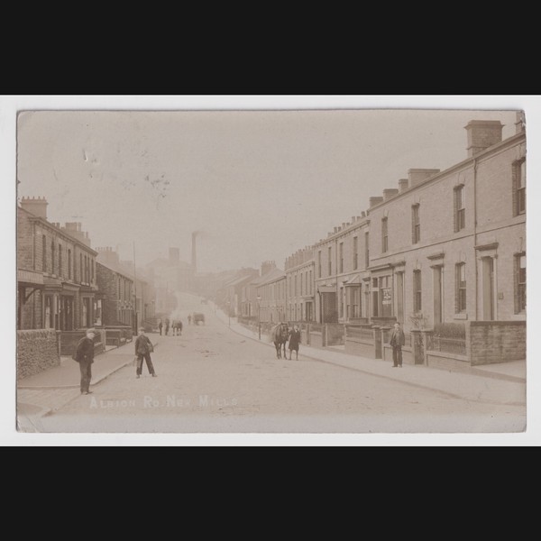 Postcard: Postcard: Albion Road, New Mills, Derbyshire, Real Photograph.: catalogue image 1