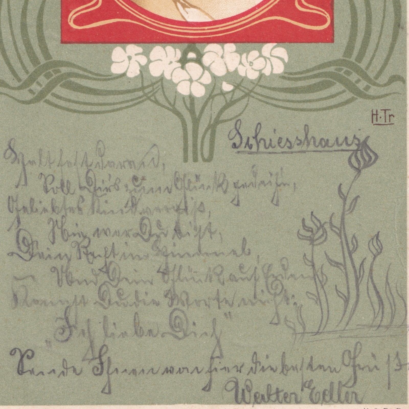 Postcard: Postcard: Art Nouveau, Beautiful Profile Portrait of a Woman. H.Tr - K. & B-D: catalogue image 9