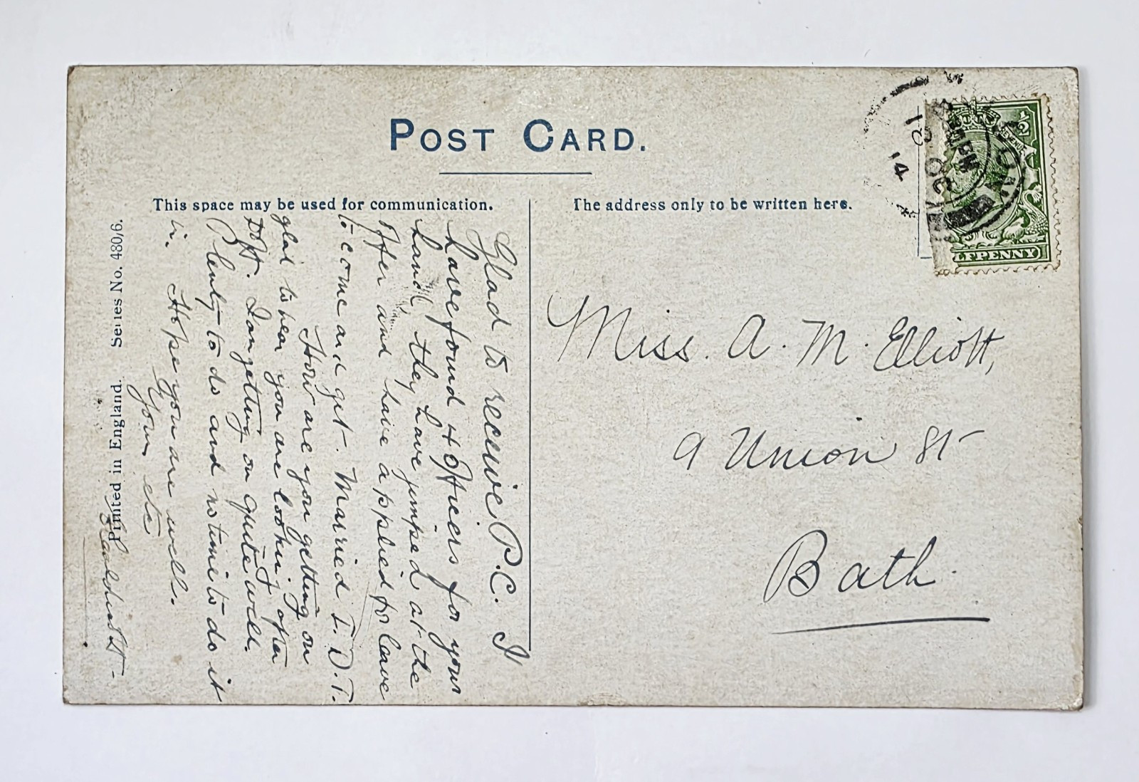 Postcard: Postcard: British Bulldog sat on Flag. Ready, Aye, Ready.: catalogue image 2