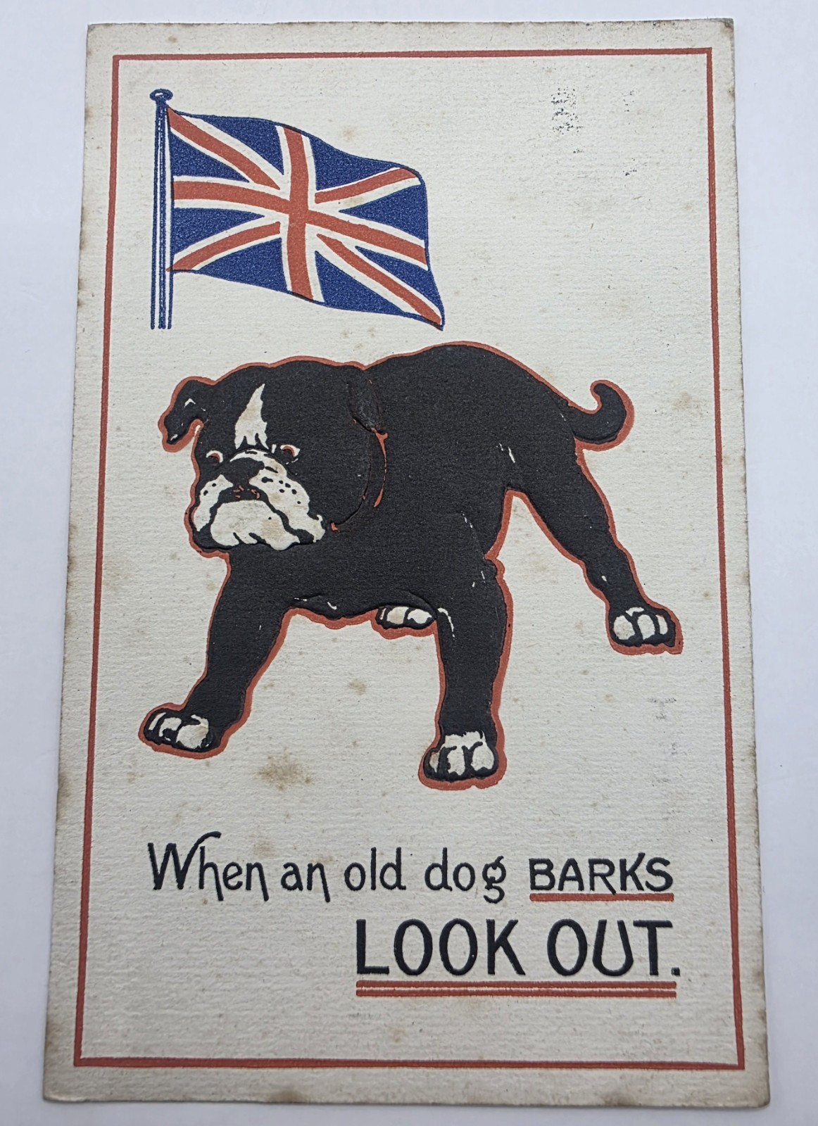 Postcard: Postcard: British Bulldog, When An Old Dog Barks, Look Out.: catalogue image 1