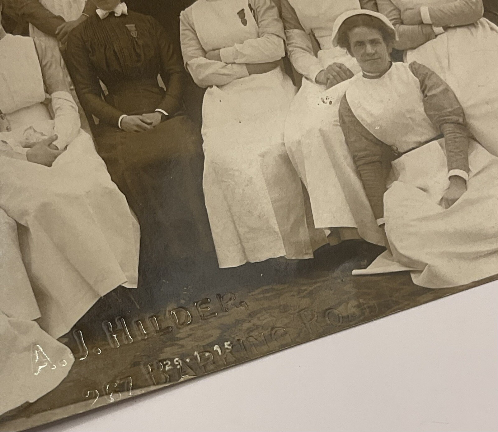 Postcard: Old Postcard, Group Of Nurses, Dated 1915. Real Photograph, A.J Hilder.: catalogue image 11