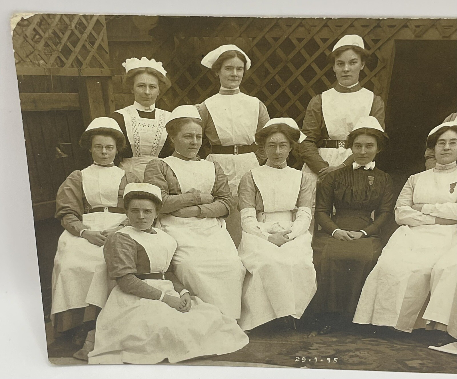 Postcard: Old Postcard, Group Of Nurses, Dated 1915. Real Photograph, A.J Hilder.: catalogue image 3