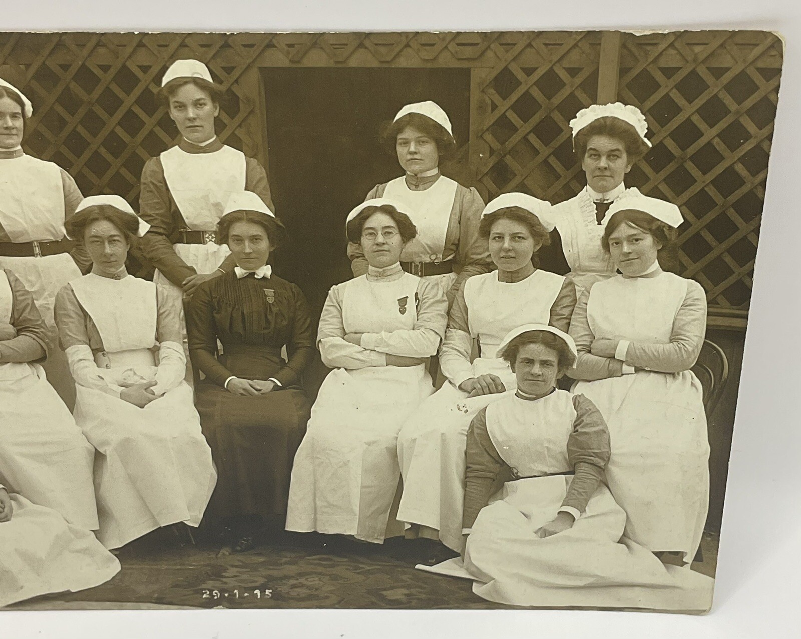 Postcard: Old Postcard, Group Of Nurses, Dated 1915. Real Photograph, A.J Hilder.: catalogue image 5
