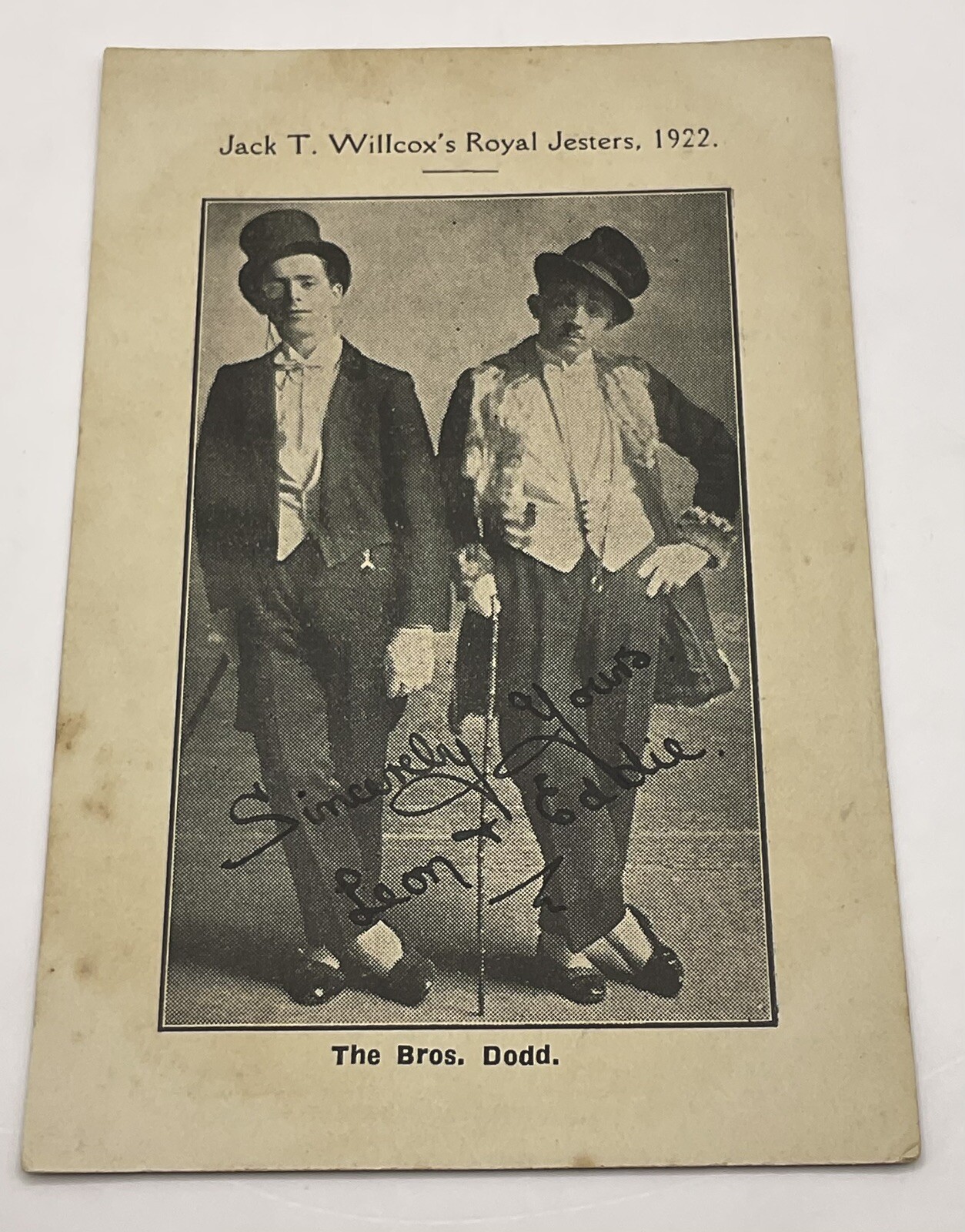 Postcard: Vintage Postcard, Jack T Willcox’s Royal Jesters, 1922. The Bros Dodd.: catalogue image 3