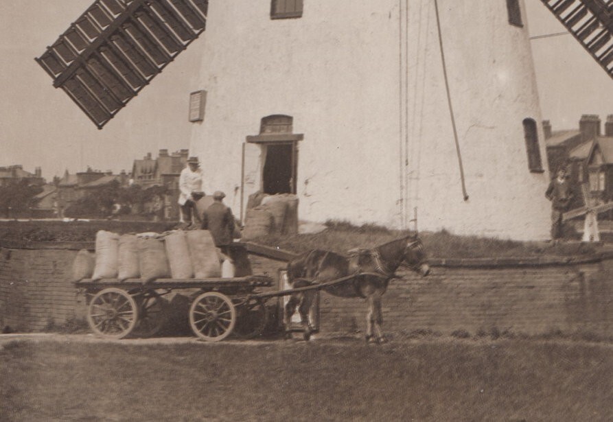Postcard: Postcard: Lytham Windmill and Horse or Pony Cart, Real Photograph.: catalogue image 3