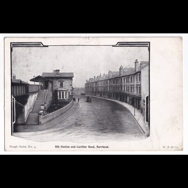 Postcard: Postcard: Old Station and Carlibar Road, Barrhead, Scotland. Burgh Series No 4.: catalogue image 1